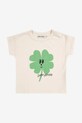 Bobo Choses tricou de bumbac pentru copii Lucky Clover print alb 225AB032
