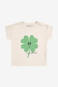 Bobo Choses t-shirt bawełniany dziecięcy Lucky Clover nadruk biały 225AB032
