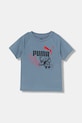 Puma tricou de bumbac pentru copii LITTLE RUNNERS Tee PS print albastru 688475.