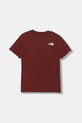 The North Face t-shirt dziecięcy TEEN SIMPLE DOME REGULAR SS TEE NF0A87T40VO1 bordowy AW25