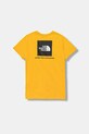 Detské bavlnené tričko The North Face TEEN BOX NSE REGULAR SS TEE bavlna žltá NF0A8EFN56P1