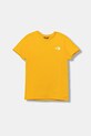 Detské bavlnené tričko The North Face TEEN BOX NSE REGULAR SS TEE NF0A8EFN56P1 žltá AW25