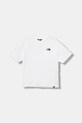 Παιδικό βαμβακερό μπλουζάκι The North Face TEEN ESSENTIAL OVERSIZE SS TEE απλικέ λευκό NF0A8EFPFN41