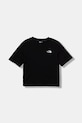 The North Face tricou de bumbac pentru copii TEEN ESSENTIAL OVERSIZE SS TEE imprimeu negru NF0A8EFPJK31