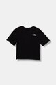 The North Face tricou de bumbac pentru copii TEEN ESSENTIAL OVERSIZE SS TEE NF0A8EFPJK31 negru AW25