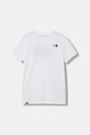 The North Face t-shirt dziecięcy TEEN EASY REGULAR SS TEE NF0A8EHGFN41 biały AW25