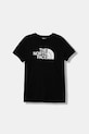 The North Face t-shirt dziecięcy TEEN EASY REGULAR SS TEE pozostałe czarny NF0A8EHGJK31