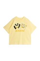 Mini Rodini t-shirt bawełniany dziecięcy Panda & cat nadruk żółty 25720137