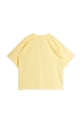 Mini Rodini t-shirt bawełniany dziecięcy Panda & cat 25720137 żółty AW25
