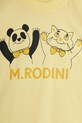 Chłopiec Mini Rodini t-shirt bawełniany dziecięcy Panda & cat 25720137 żółty