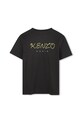 Παιδικό βαμβακερό μπλουζάκι Kenzo Kids K61506.162 μαύρο AW25