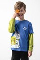 Coccodrillo t-shirt bawełniany dziecięcy nadruk niebieski ZC5143203ABK