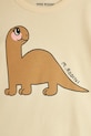 Mini Rodini t-shirt bawełniany dziecięcy Dino beżowy 25720132