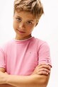 Дитяча бавовняна футболка Tommy Hilfiger KS0KS00661.92.122.9BYA рожевий