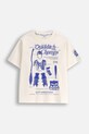 Coccodrillo t-shirt bawełniany dziecięcy ZC5143201LBW beżowy AW25
