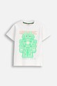Coccodrillo t-shirt bawełniany dziecięcy nadruk biały ZC5143202XBK