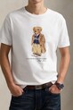Памучна тениска Polo Ralph Lauren Sscncmslm1 Short Sleeve бял 710974584