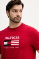 Ruházat Tommy Hilfiger pamut póló MW0MW39843 piros