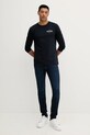 Хлопковый лонгслив Tommy Hilfiger MW0MW41293 тёмно-синий AW25