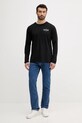 Bavlnené tričko s dlhým rukávom Tommy Hilfiger MW0MW41293 čierna AW25