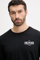Bavlnené tričko s dlhým rukávom Tommy Hilfiger čierna MW0MW41293