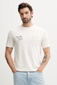 Bavlnené tričko Tommy Hilfiger nášivka béžová MW0MW39364