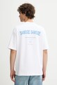 Samsoe Samsoe t-shirt bawełniany SASWIRL nadruk biały U25200006