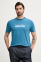 Calvin Klein t-shirt bawełniany nadruk turkusowy LV04RC852G