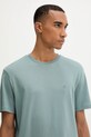Βαμβακερό μπλουζάκι Calvin Klein τιρκουάζ LV04LB275G