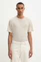Βαμβακερό μπλουζάκι Calvin Klein μπεζ LV04LB275G