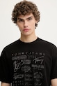 Βαμβακερό μπλουζάκι Tommy Jeans μαύρο DM0DM21584