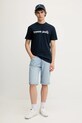 Bavlněné tričko Tommy Jeans DM0DM21585 námořnická modř AW25