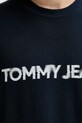 Bavlněné tričko Tommy Jeans DM0DM21585 námořnická modř