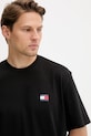 Tommy Jeans t-shirt bawełniany czarny DM0DM21785
