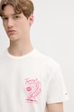 Памучна тениска Tommy Jeans бежов DM0DM21829