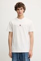Βαμβακερό μπλουζάκι Tommy Jeans βαμβάκι λευκό DM0DM21911