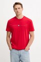 Tommy Jeans pamut póló pamut piros DM0DM21911