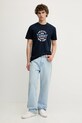 Bavlněné tričko Tommy Jeans DM0DM21913 námořnická modř AW25