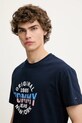 Bavlněné tričko Tommy Jeans námořnická modř DM0DM21913