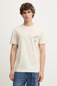 Βαμβακερό μπλουζάκι Tommy Jeans DM0DM21934 μπεζ AW25