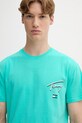 Хлопковая футболка Tommy Jeans бирюзовый DM0DM21934