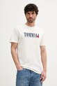 Tommy Jeans t-shirt bawełniany nadruk biały DM0DM21941