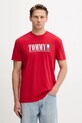 Tommy Jeans pamut póló pamut piros DM0DM21941