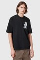 AllSaints t-shirt bawełniany DEALT nadruk czarny M035PC