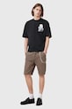 Хлопковая футболка AllSaints DEALT M035PC чёрный