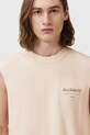 Bavlnený top AllSaints UNDERGROUND béžová M038PC