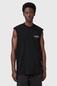 AllSaints top din bumbac UNDERGROUND uni negru M038PC
