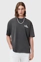 Хлопковая футболка AllSaints SOLEIL хлопок серый M051PC