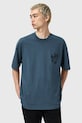 Хлопковая футболка AllSaints ORLANDO голубой M066PC
