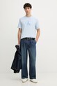 Calvin Klein Jeans tričko pánske bavlnené LV04RB862G modrá SS26